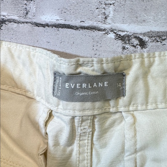 Everlane womens 14 off white wide leg cotton linen trouser pants EuC - Picture 2 of 6